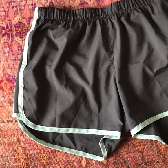 Adidas size Small lined athletic running shorts gray & teal color. - Picture 2 of 8